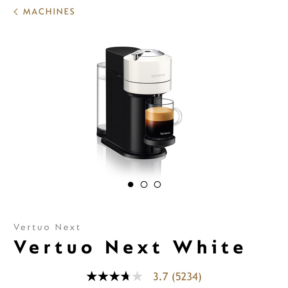 Nespresso Vertuo Next Coffee Machine - Black and White